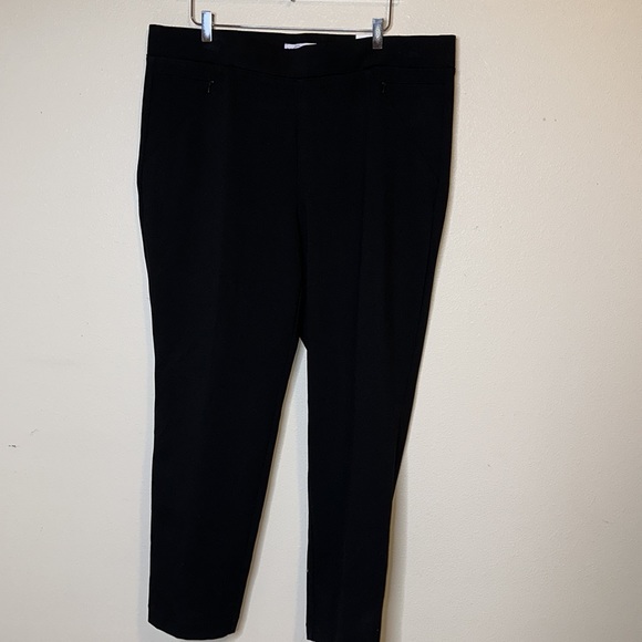 Jcpenny Boutique Pull-up Black Pants Sz 20 Zipper Pockets - Picture 2 of 8